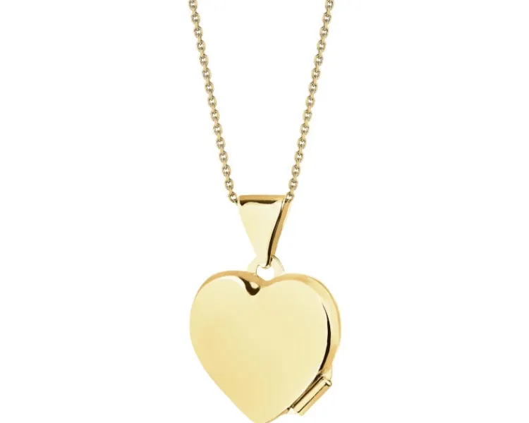 Hot Apart Zawieszka z żółtego złota z diamentem - puzderko - serce - 0,005 ct - próba 375