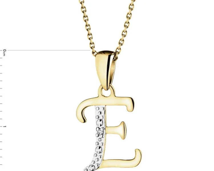 Sale Apart Zawieszka z żółtego złota z diamentem - litera E - 0,003 ct - próba 375