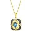 Clearance Apart Zawieszka z żółtego złota z diamentami, szafirami i topazem London Blue - próba 585