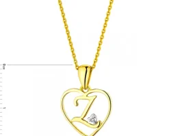 Apart Zawieszka z żółtego złota z diamentem - litera Z, serce - 0,005 ct - próba 375