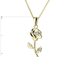 Apart Zawieszka z żółtego złota z diamentem - róża - 0,005 ct - próba 585< Wszystkie