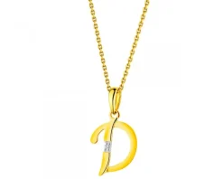 Apart Zawieszka z żółtego złota z diamentem - litera D - 0,004 ct - próba 585< Zawieszki