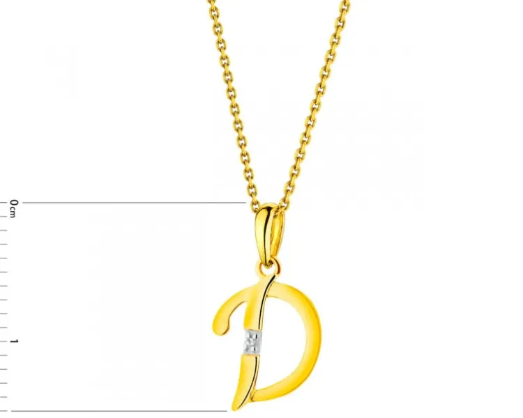 Apart Zawieszka z żółtego złota z diamentem - litera D - 0,004 ct - próba 585< Zawieszki