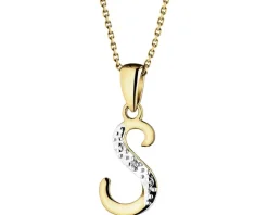 Hot Apart Zawieszka z żółtego złota z diamentem - litera S - 0,003 ct - próba 375