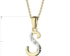 Hot Apart Zawieszka z żółtego złota z diamentem - litera S - 0,003 ct - próba 375