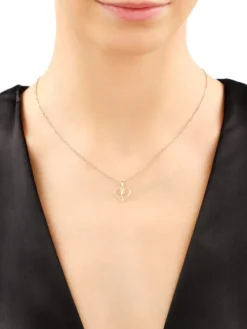 New Apart Zawieszka z żółtego złota z diamentem - serce, koniczyna - 0,002 ct - próba 375