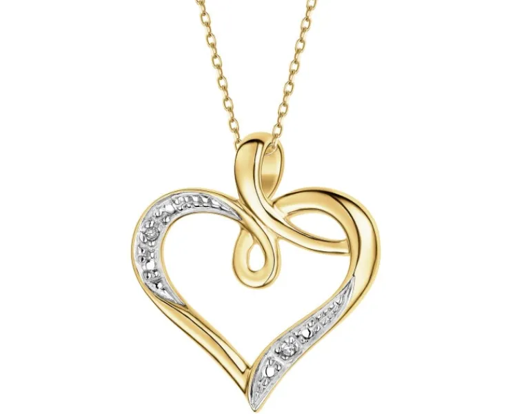 Apart Zawieszka z żółtego złota z diamentami - serce - 0,006 ct - próba 585< Zawieszki