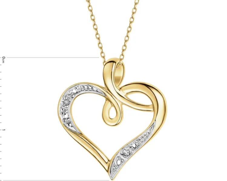 Apart Zawieszka z żółtego złota z diamentami - serce - 0,006 ct - próba 585< Zawieszki