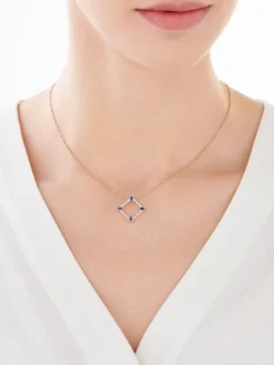 Apart Zawieszka z żółtego złota z diamentami i szafirami - próba 585< Zawieszki