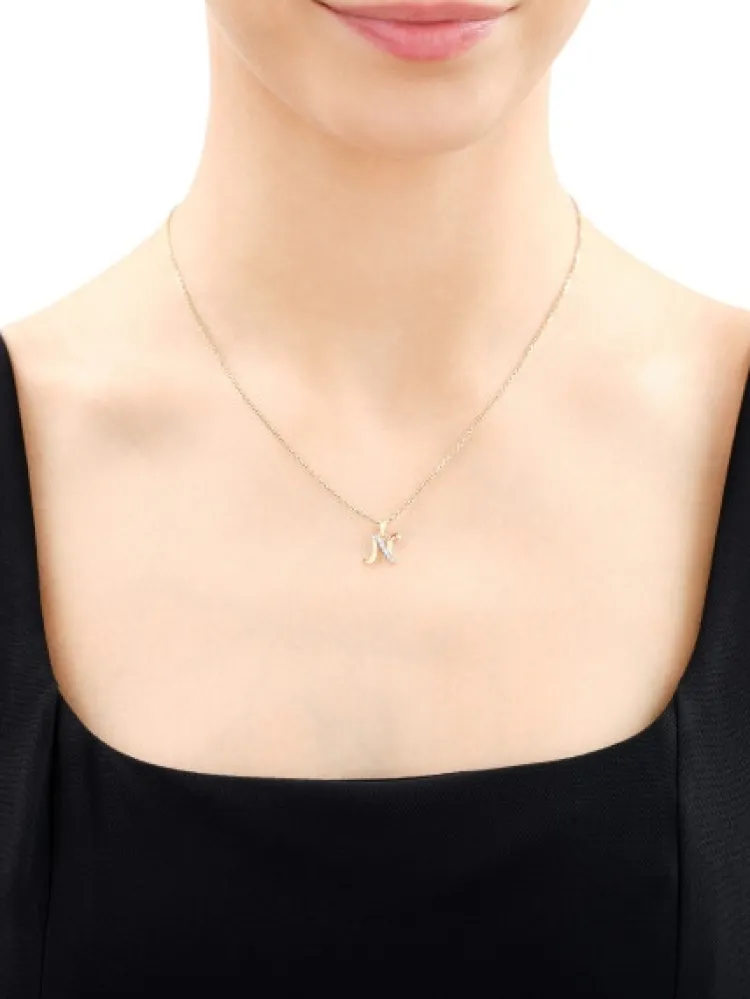 Apart Zawieszka z żółtego złota z diamentem - litera N - 0,003 ct - próba 375< Zawieszki
