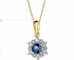 Apart Zawieszka z żółtego złota z diamentami i szafirem - próba 585< Zawieszki