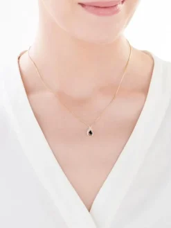 Apart Zawieszka z żółtego złota z diamentem i szafirem - próba 375< Zawieszki