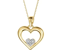 Apart Zawieszka z żółtego złota z diamentem - serca - 0,003 ct - próba 585< Zawieszki