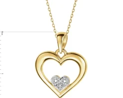 Apart Zawieszka z żółtego złota z diamentem - serca - 0,003 ct - próba 585< Zawieszki
