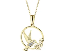 Apart Zawieszka z żółtego złota z diamentami - koliber, kwiaty - 0,01 ct - próba 375< Wszystkie