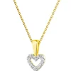Apart Zawieszka z żółtego złota z diamentami - serce - 0,03 ct - próba 375< Zawieszki