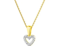 Apart Zawieszka z żółtego złota z diamentami - serce - 0,03 ct - próba 375< Zawieszki