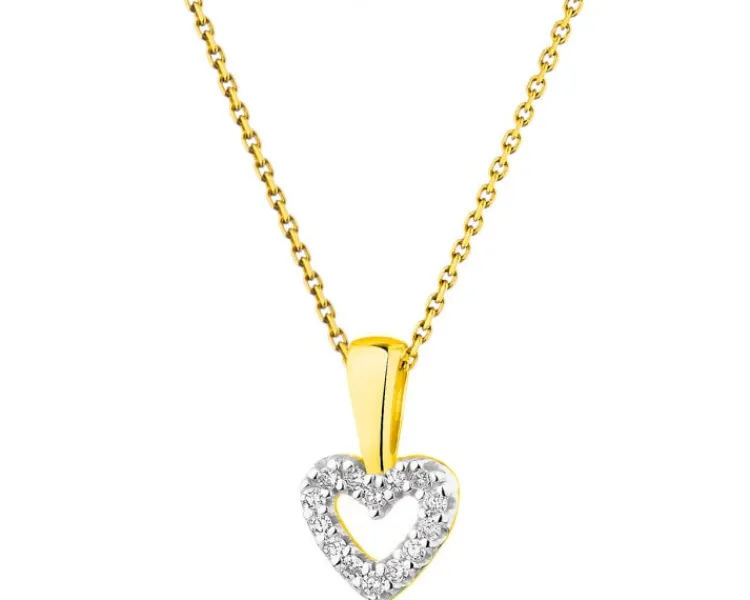 Apart Zawieszka z żółtego złota z diamentami - serce - 0,03 ct - próba 375< Zawieszki