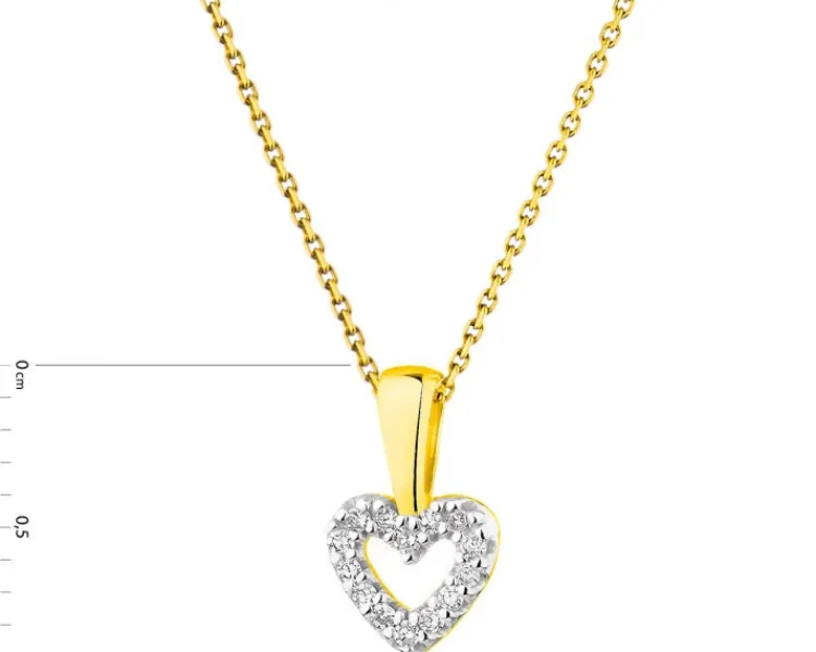 Apart Zawieszka z żółtego złota z diamentami - serce - 0,03 ct - próba 375< Zawieszki