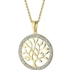 Best Apart Zawieszka z żółtego złota z diamentami - drzewko - 0,03 ct - próba 585