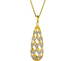 Outlet Apart Zawieszka z żółtego złota z diamentami - 0,05 ct - próba 585