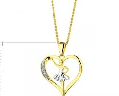 Apart Zawieszka z żółtego złota z diamentami - baletnica, serce - 0,01 ct - próba 375< Zawieszki