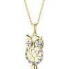 Sale Apart Zawieszka z żółtego złota z diamentami - sowa - 0,03 ct - próba 585