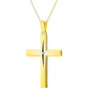 Apart Zawieszka z żółtego złota z diamentem - krzyż - 0,005 ct - próba 585< Zawieszki