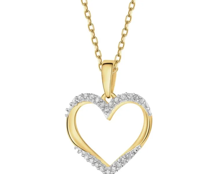 Apart Zawieszka z żółtego złota z diamentami - serce - 0,05 ct - próba 585< Wszystkie