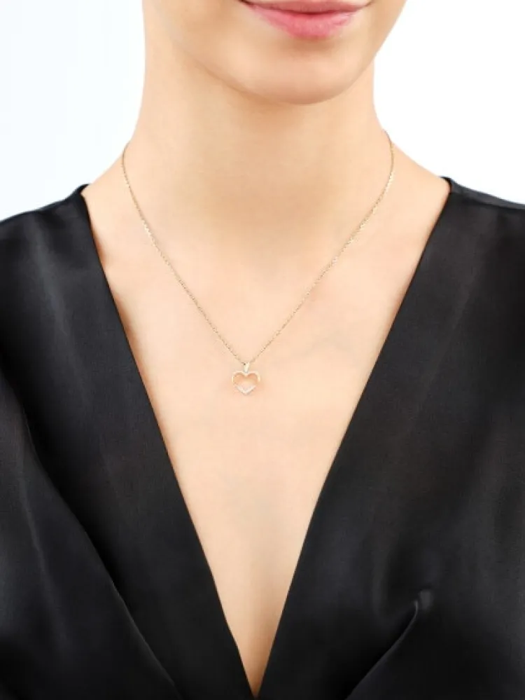 Apart Zawieszka z żółtego złota z diamentami - serce - 0,05 ct - próba 585< Wszystkie