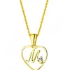 Hot Apart Zawieszka z żółtego złota z diamentem - litera M, serce - 0,005 ct - próba 375