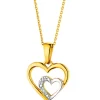 Apart Zawieszka z żółtego złota z diamentami - serca - 0,004 ct - próba 585< Zawieszki