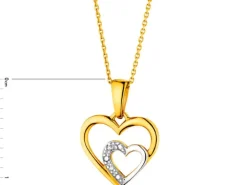Apart Zawieszka z żółtego złota z diamentami - serca - 0,004 ct - próba 585< Zawieszki