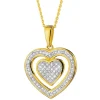 Apart Zawieszka z żółtego złota z diamentami - serca - 0,19 ct - próba 585< Zawieszki