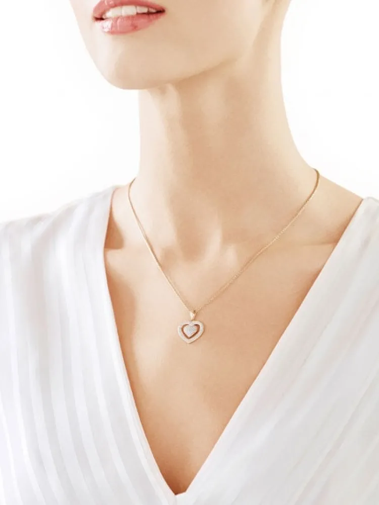 Apart Zawieszka z żółtego złota z diamentami - serca - 0,19 ct - próba 585< Zawieszki