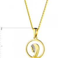 Online Apart Zawieszka z żółtego złota z diamentami - medalik Matka Boska - 0,006 ct - próba 375