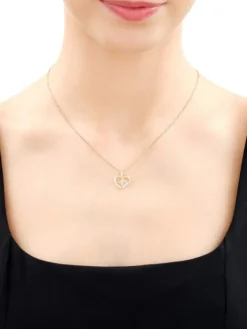 Online Apart Zawieszka z żółtego złota z diamentami - serce, EKG serca - 0,006 ct - próba 375