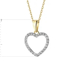 New Apart Zawieszka z żółtego złota z diamentami - serce - 0,10 ct - próba 585