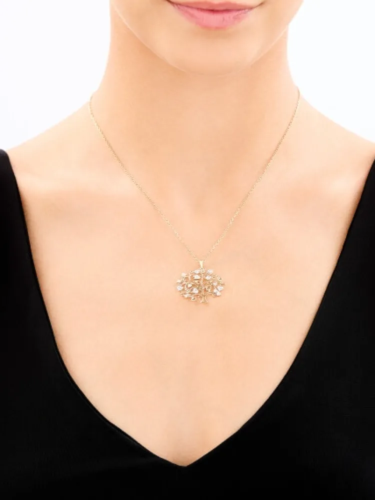 Apart Zawieszka z żółtego złota z diamentami - drzewko, serca - 0,008 ct - próba 375< Wszystkie