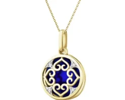 Apart Zawieszka z żółtego złota z diamentami i emalią - 0,01 ct - próba 375< Zawieszki