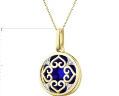 Apart Zawieszka z żółtego złota z diamentami i emalią - 0,01 ct - próba 375< Zawieszki