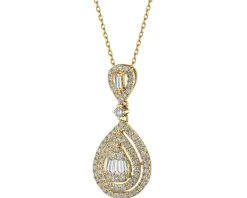 Online Apart Zawieszka z żółtego złota z diamentami - 0,38 ct - próba 585