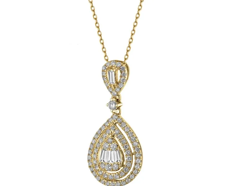 Online Apart Zawieszka z żółtego złota z diamentami - 0,38 ct - próba 585