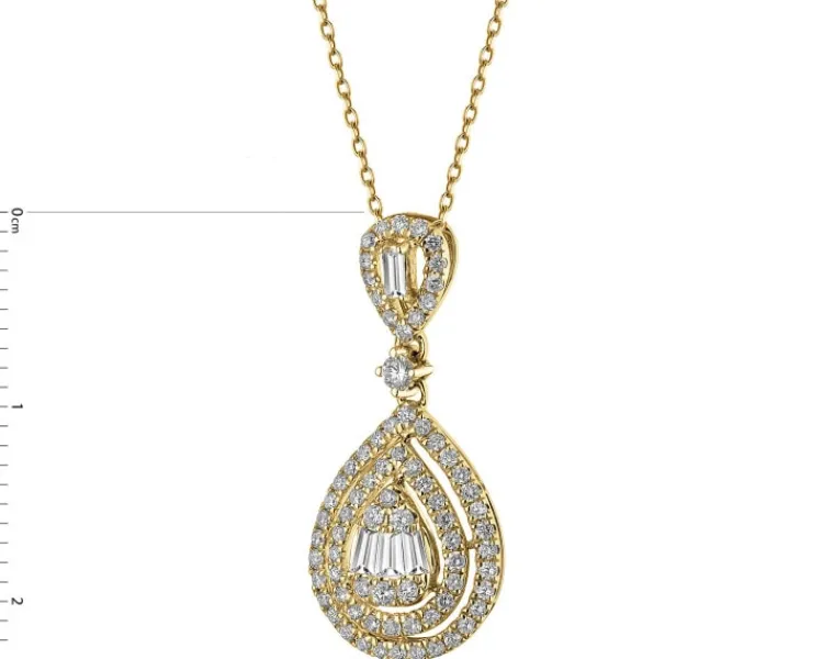 Online Apart Zawieszka z żółtego złota z diamentami - 0,38 ct - próba 585