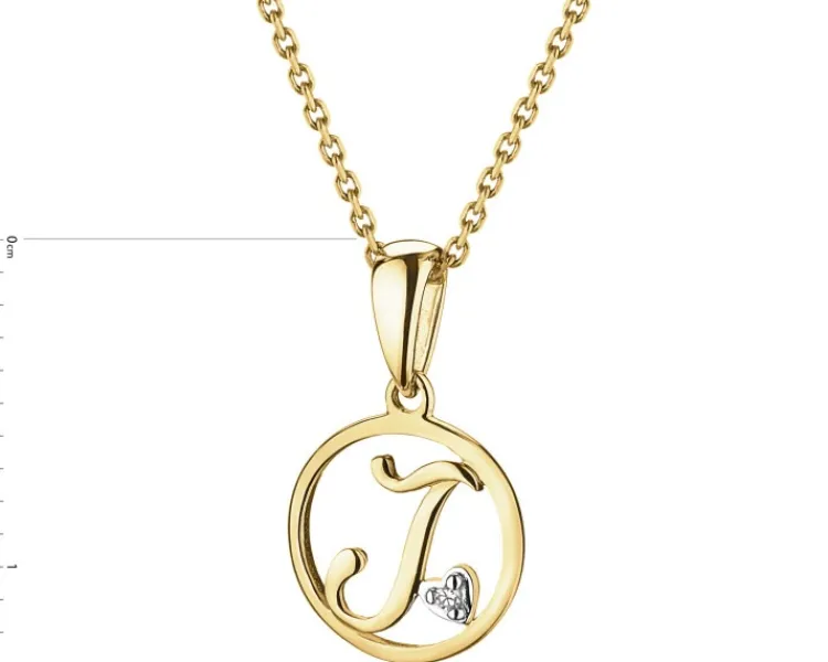 Apart Zawieszka z żółtego złota z diamentem - litera J - 0,003 ct - próba 585< Zawieszki
