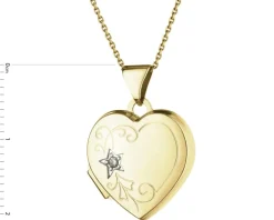 Apart Zawieszka z żółtego złota z diamentem - puzderko - serce - 0,01 ct - próba 585< Wszystkie