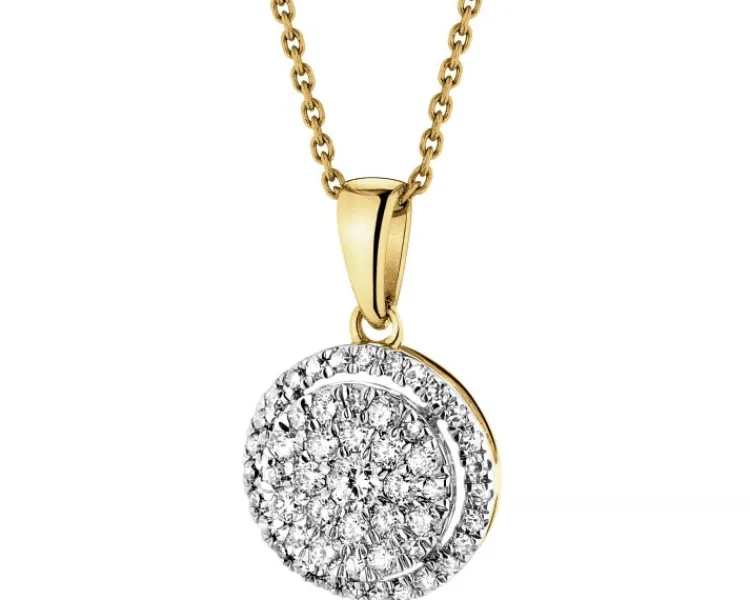 Online Apart Zawieszka z żółtego złota z diamentami - 0,24 ct - próba 585