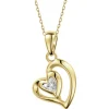 Apart Zawieszka z żółtego złota z diamentem - serca - 0,007 ct - próba 375< Zawieszki