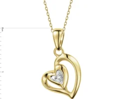 Apart Zawieszka z żółtego złota z diamentem - serca - 0,007 ct - próba 375< Zawieszki
