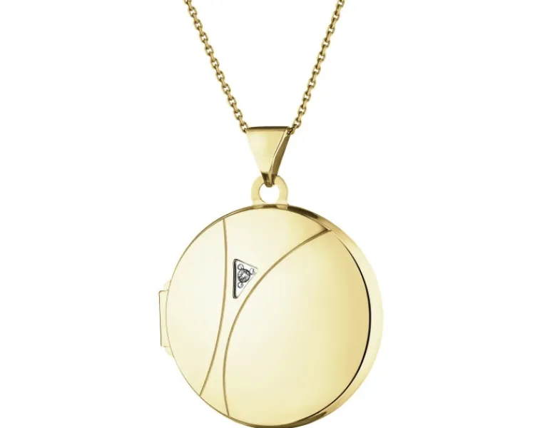 Apart Zawieszka z żółtego złota z diamentem - puzderko - 0,005 ct - próba 375< Zawieszki